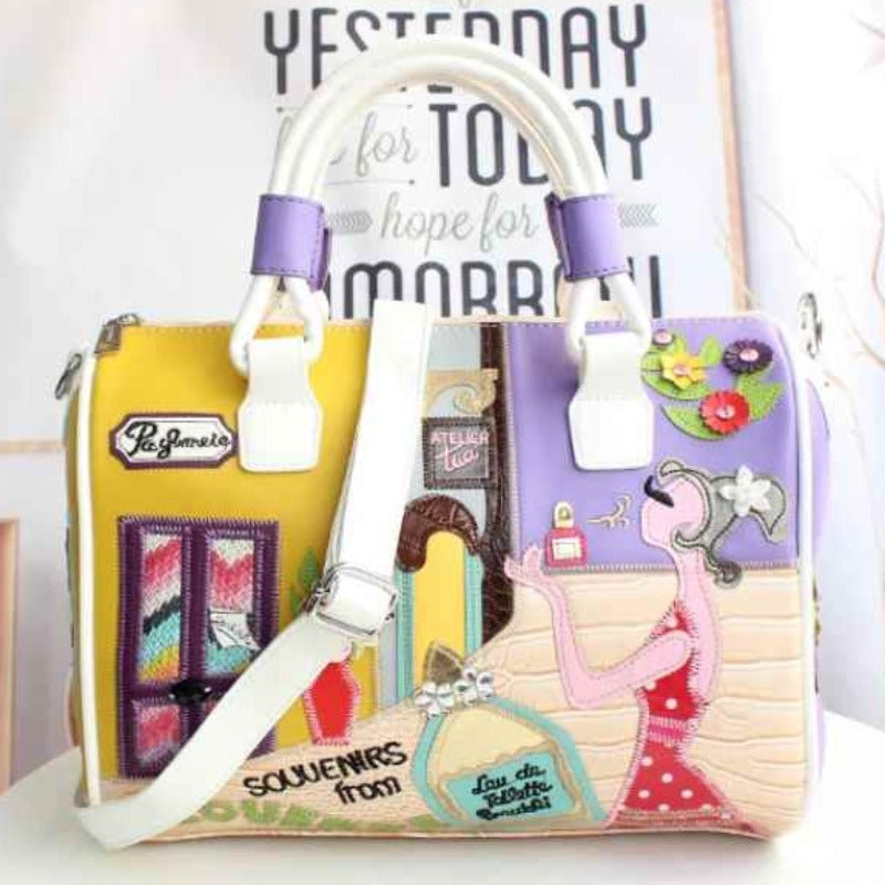 Sac à Main en Cuir Brodé