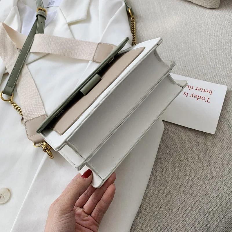 Sac Bandoulière Contraste en Cuir