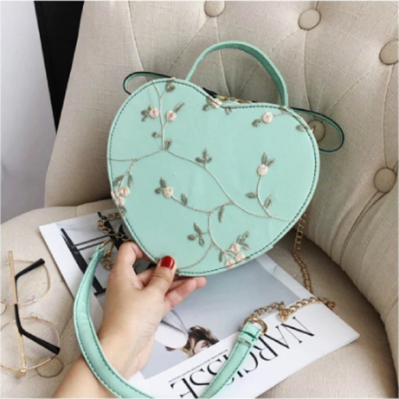 Sac à Main Coeur en Cuir PU