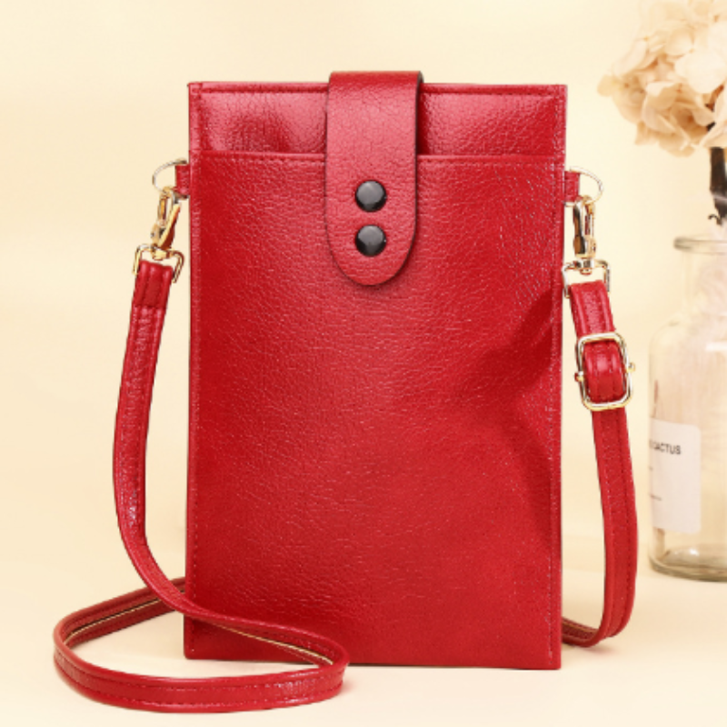 Sacoche Porte-Cartes en Cuir Rétro pour Femme