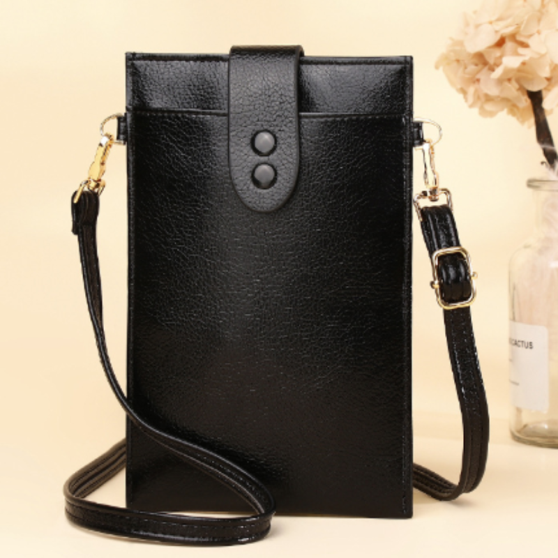 Sacoche Porte-Cartes en Cuir Rétro pour Femme