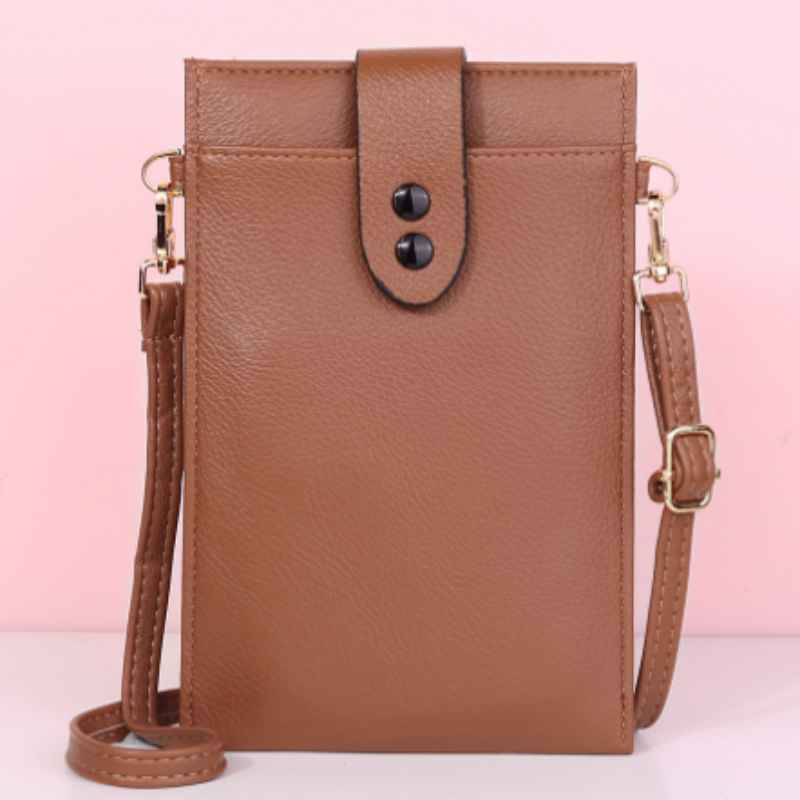 Sacoche Porte-Cartes en Cuir Rétro pour Femme