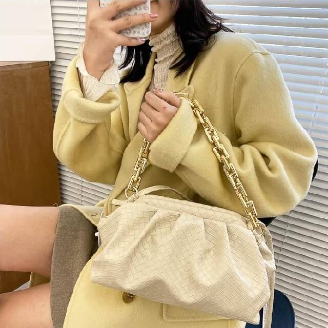 Sac à Main Plissé en Tendance avec Chaine