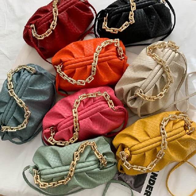 Sac à Main Plissé en Tendance avec Chaine