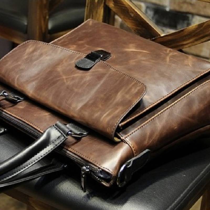 Porte Documents à Bandoulière en Cuir pour Homme