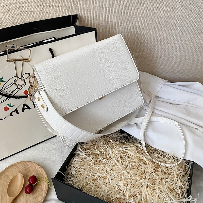 Sac Bandoulière Effet Relief Crocodile