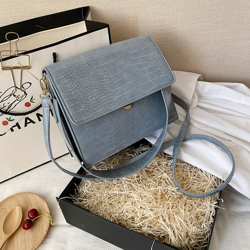 Sac Bandoulière Effet Relief Crocodile