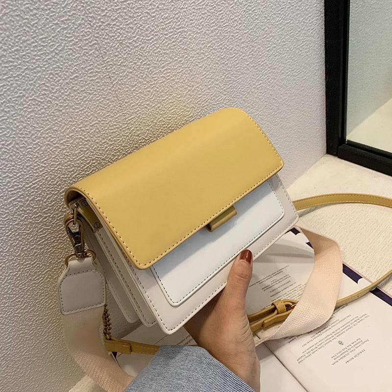 Sac Bandoulière Contraste en Cuir