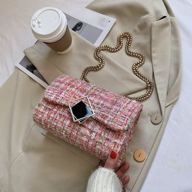 Sac à Main Petit Carré en Laine de Luxe