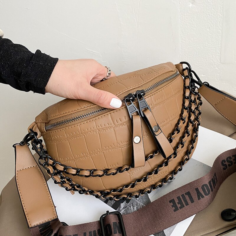 Sacoche Sac à Poitrine en Cuir pour Femme