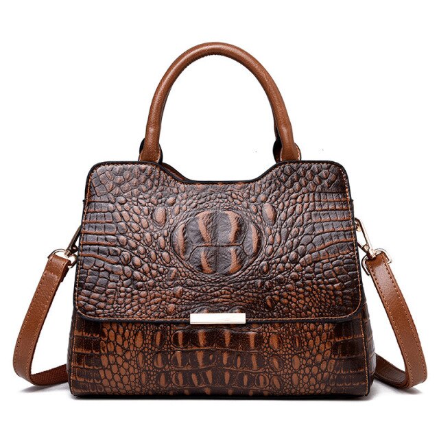 Sac à Main Elegant à Epaule Motifs Crocodile