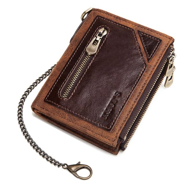 Porte-monnaie en Cuir de Luxe avec Chaine