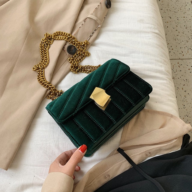 Sac à Main de Luxe en Velour pour Femme