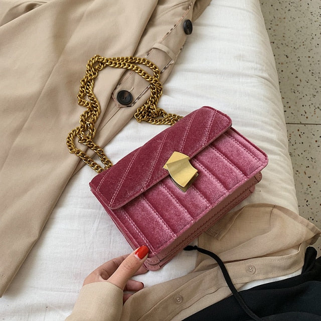 Sac à Main de Luxe en Velour pour Femme