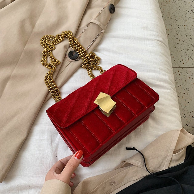 Sac à Main de Luxe en Velour pour Femme