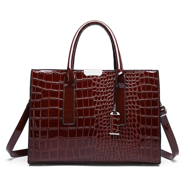 Sac à Main en Cuir Chic à Effet Croco pour Femme